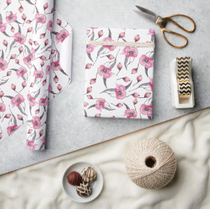 Papel De Regalo Patrón de acuarela de sueño de amapola