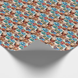 Papel De Regalo Patrón de acuarela del café matutino
