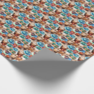 Papel De Regalo Patrón de acuarela del café matutino