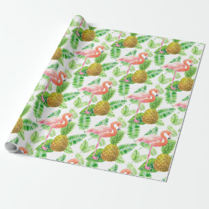 Papel De Regalo Patrón de acuarela del jardín tropical