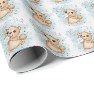 Papel De Regalo Patrón de acuarela del Pastel de nutrientes