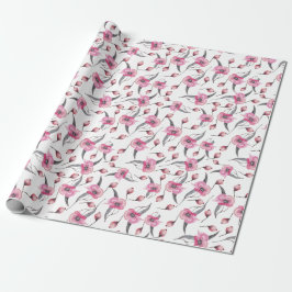 Papel De Regalo Patrón de acuarela del sueño de la amapola