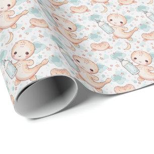Papel De Regalo Patrón de acuarela Eel Cute Baby Pastel
