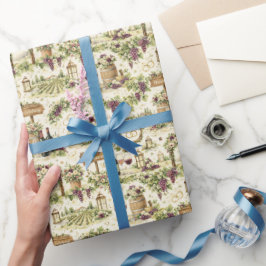 Papel De Regalo Patrón de Acuarela para Boda en Viñedo