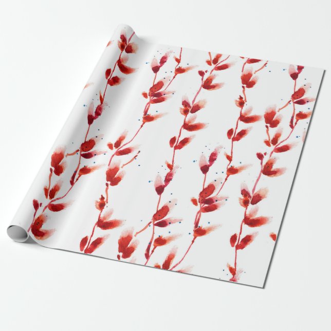 Papel De Regalo Patrón de acuarela sin mar con sauce (Desenrollado)