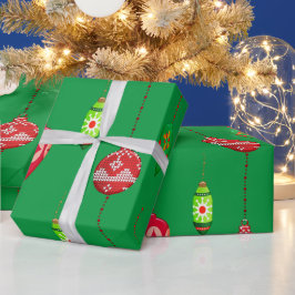Papel De Regalo Patrón de adorno de estilo retro Navidad