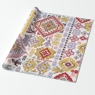 Papel De Regalo Patrón de adorno paisley de alfombras indias. Mand