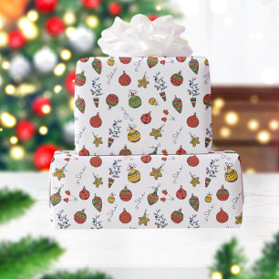Papel De Regalo Patrón de adornos de Navidad vintage