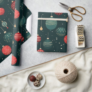 Papel De Regalo Patrón de adornos navideños coloridos