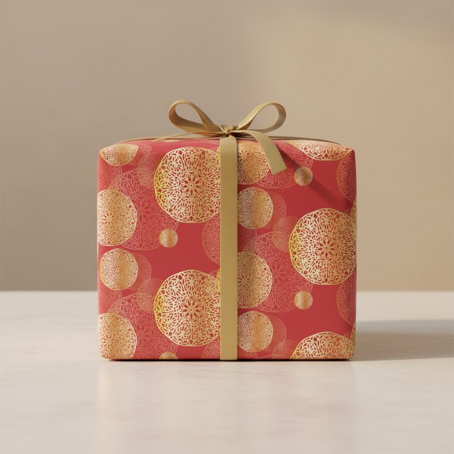 Papel De Regalo Patrón de adornos orientales espléndidos dorados (Subido por el creador)