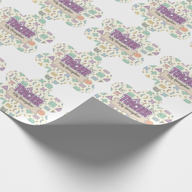 Papel De Regalo Patrón de Agradecimiento a Profesores de Pastel Ma (Esquina)