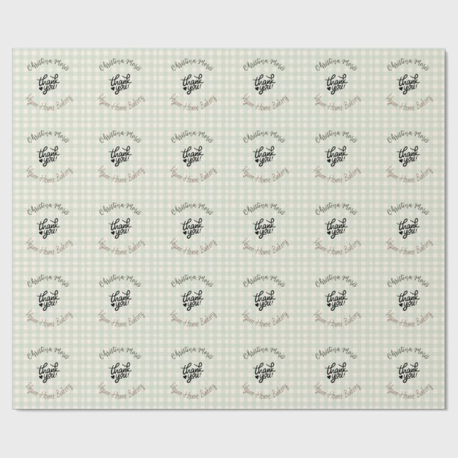 Papel De Regalo Patrón de agradecimiento para pequeña panadería ve (Superficie plana)