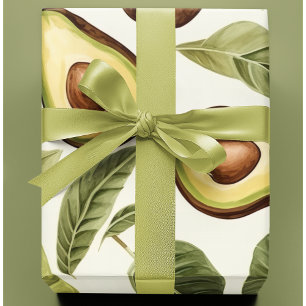 Papel De Regalo Patrón de aguacate acuarela tropical