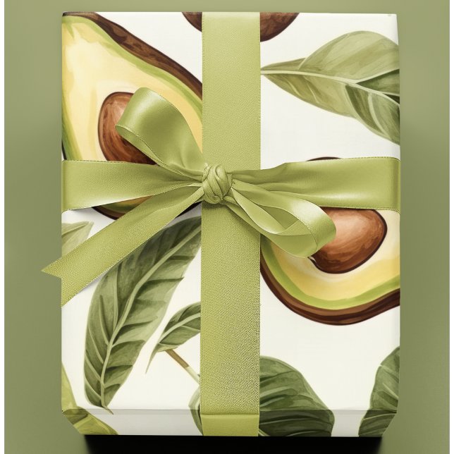 Papel De Regalo Patrón de aguacate acuarela tropical (Subido por el creador)