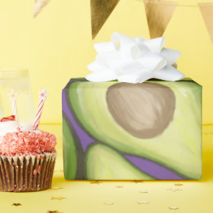 Papel De Regalo Patrón de aguacate vegan de corte fresco Gourmet