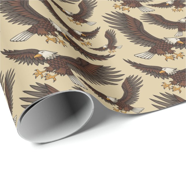 Papel De Regalo Patrón de águila atacando (Esquina del rollo)
