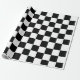 Papel De Regalo Patrón de ajedrez a cuadros negros y blancos (Desenrollado)