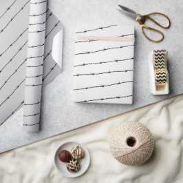 Papel De Regalo Patrón de alambre de púas gris y negro de Guay