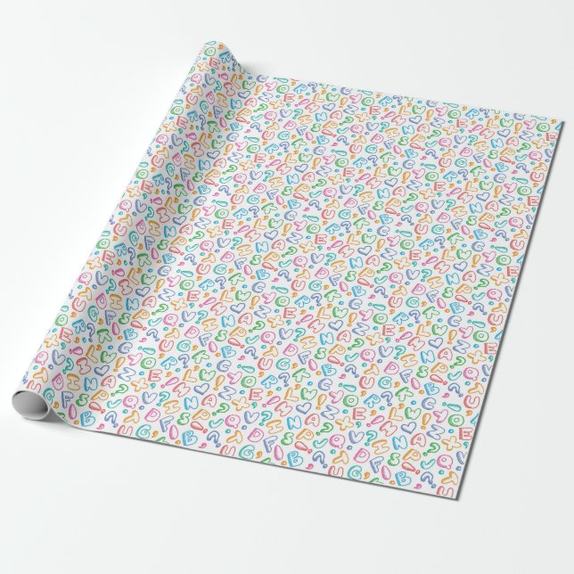 Papel De Regalo patrón de alfabeto (Desenrollado)