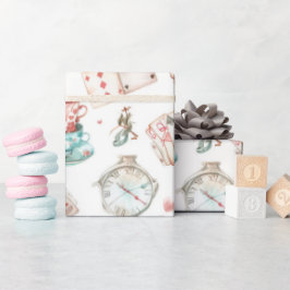 Papel De Regalo Patrón de Alice acuarela