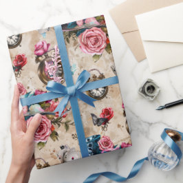 Papel De Regalo Patrón de Alicia en el País de las Maravillas