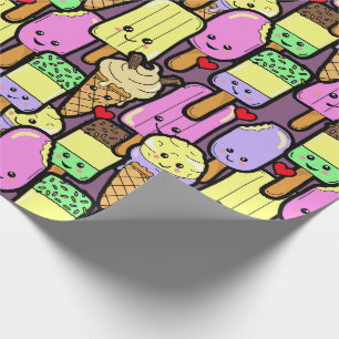 Papel De Regalo Patrón de alimentos kawaii