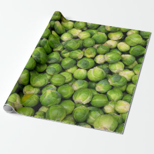 Papel De Regalo Patrón de alimentos vegetales de coles de Bruselas