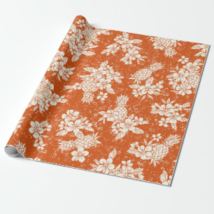 Papel De Regalo Patrón de aloha sin soldadura de hibisco y piña,