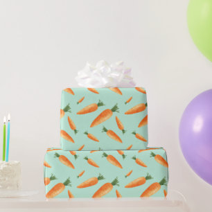 Papel De Regalo Patrón de amor de zanahoria suave Pastel Verde