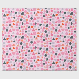 Papel De Regalo Patrón de amor geométrico en crema, rosa, lila