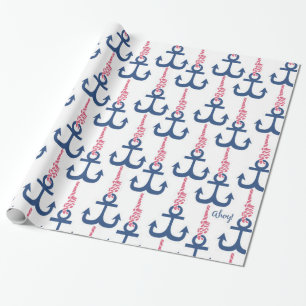 Papel De Regalo Patrón de anclaje de época.