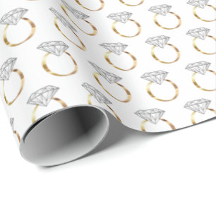 Papel De Regalo Patrón de anillo del Boda de compromiso de diamant