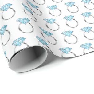 Papel De Regalo Patrón de anillo del Boda de compromiso de diamant