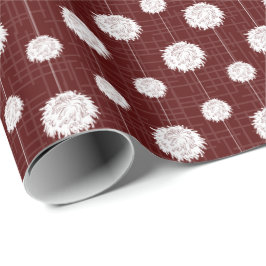 Papel De Regalo Patrón de animador maroon Pom Pom