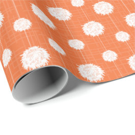 Papel De Regalo Patrón de animador naranja Pom Pom