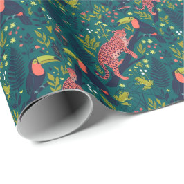 Papel De Regalo Patrón de animal de selva exuberante
