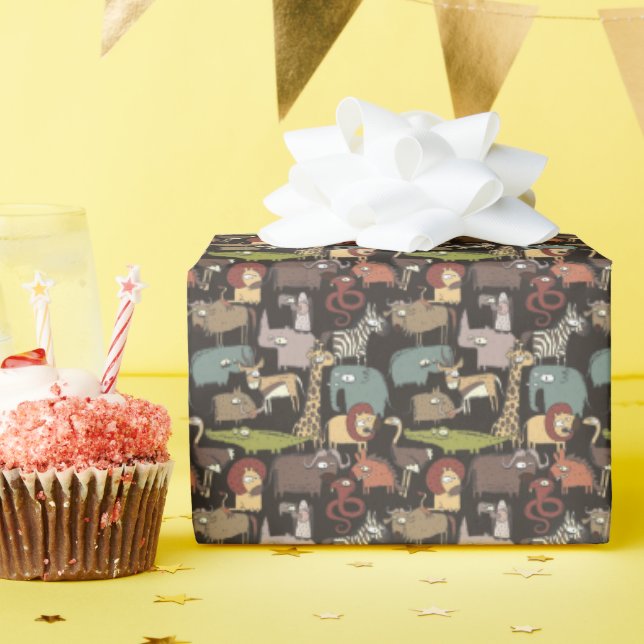 Papel De Regalo Patrón de animales africanos (Fiesta de cumpleaños )