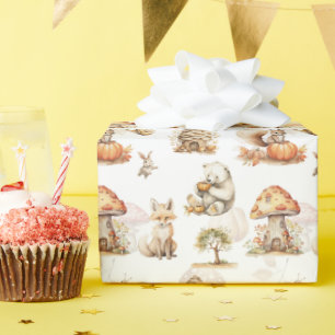 Papel De Regalo Patrón de animales de bosque de hadas