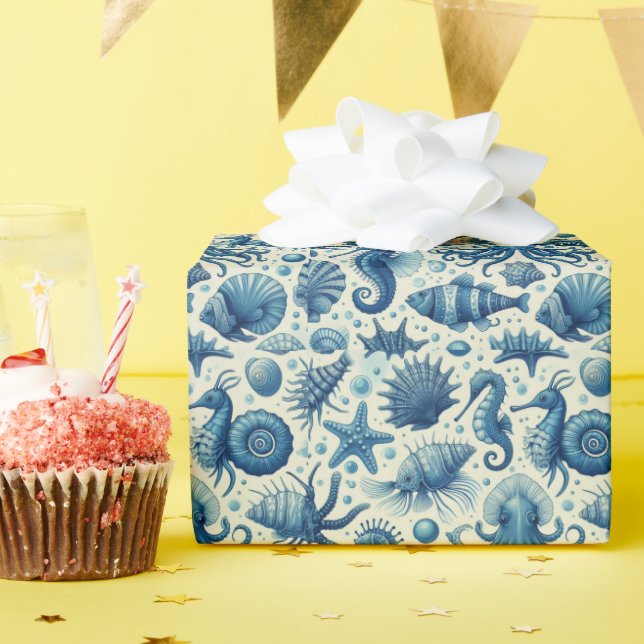 Papel De Regalo Patrón de animales de marina de época (Fiesta de cumpleaños )