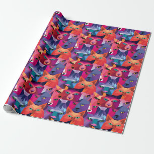 Papel De Regalo Patrón de animales de polos bajos y coloridos