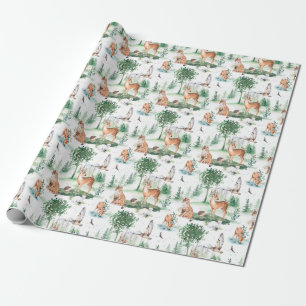 Papel De Regalo Patrón de animales de Woodland Baby