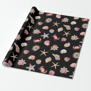 Papel De Regalo Patrón de animales marinos de acuarela