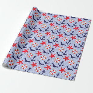 Papel De Regalo Patrón de animales marinos de acuarela