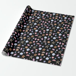 Papel De Regalo Patrón de animales marinos de acuarela
