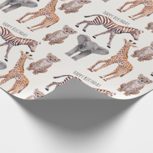 Papel De Regalo Patrón de animales Safari Baby Personalizado