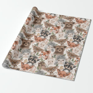 Papel De Regalo Patrón de animales salvajes Fox Deer Hedgehog