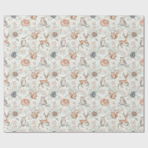 Papel De Regalo Patrón de animales silvestres de bosques sin solda