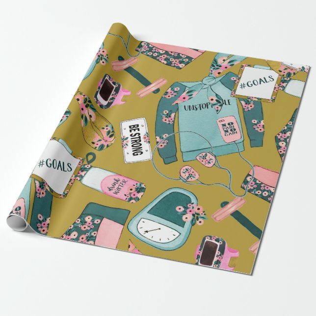 Papel De Regalo Patrón de aptitud de los chicas (Desenrollado)