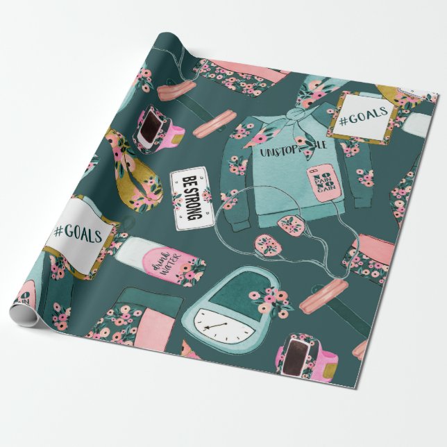 Papel De Regalo Patrón de aptitud para el chica (Desenrollado)
