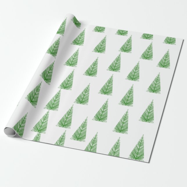 Papel De Regalo Patrón de árbol de Navidad (Desenrollado)